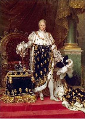 Jean Urbain Guerin Portrait of the King Charles X of France in his coronation robes